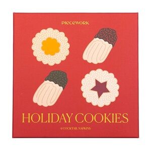 Piecework Cocktail Napkins, Holiday Cookies